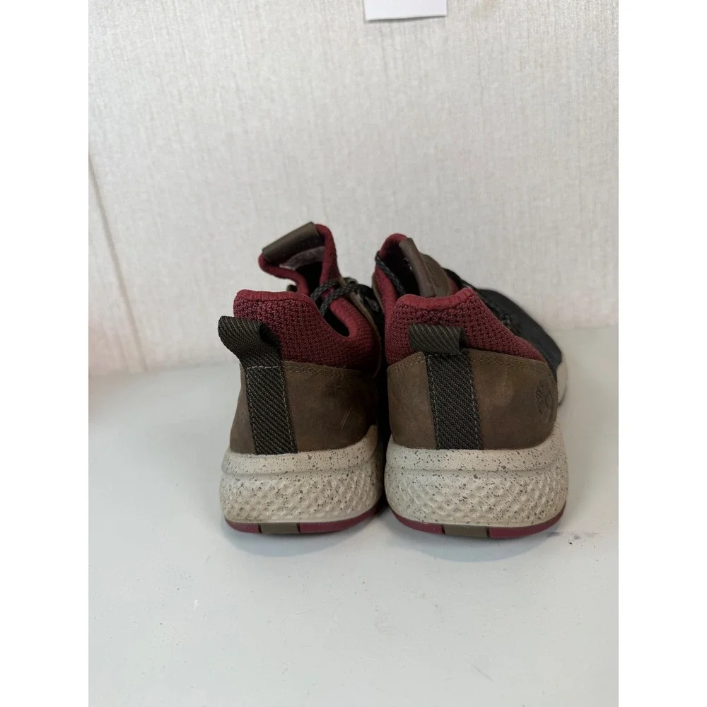 TIMBERLAND MEN'S FLYROAM TRAIL‎ LOW SNEAKERS size 10.5 color black and burgundy